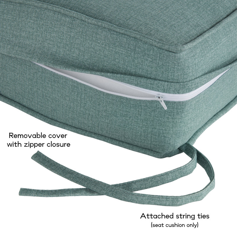 Outdoor 2-Piece Deep Seat Cushion Set, Seaglass