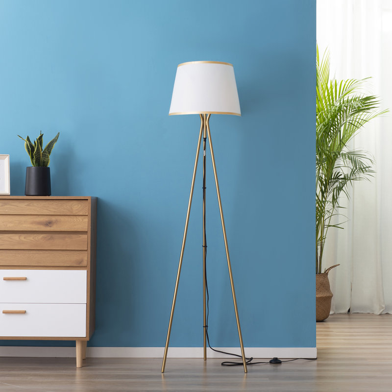 Lampe trépied 67 po Semeka, Doré