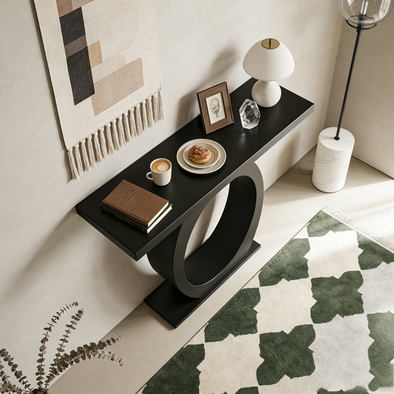 Console moderne avec base en forme d'œuf, Noir