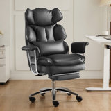 Katsunori Big and Tall Ergonomic Executive Chair with Footrest and Pillow