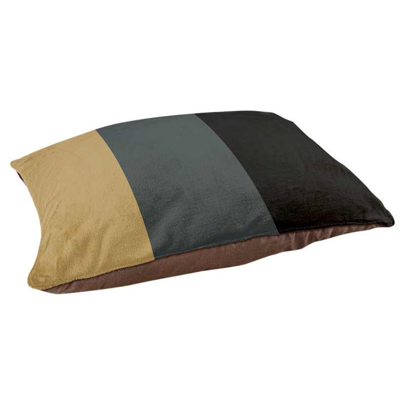 Oreiller rectangulaire New York, Petit (L 18 po x l 28 po), Or / gris acier / noir