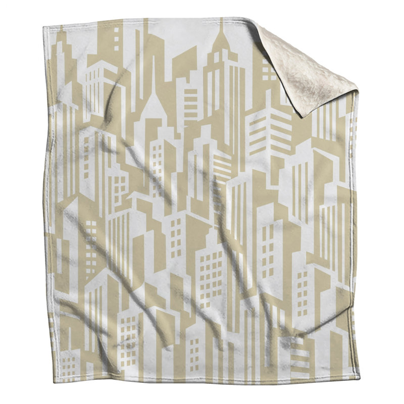 Couvertures Beige City Skyline, 60in W x 80in H