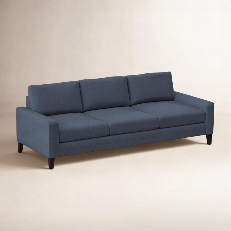 Madison 84" Square Arm Sofa with Reversible Cushions, Connelly Blue Jay Performance Tweed