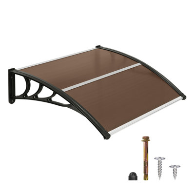 Polycarbonate Outdoor Window Awning, Patio Door Canopy with Aluminum Frame