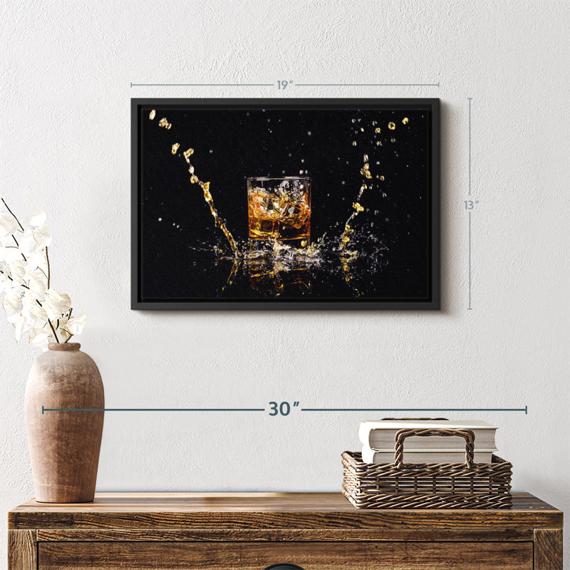 Impression sur toile Whiskey Splash, H 19 po x l 13 po