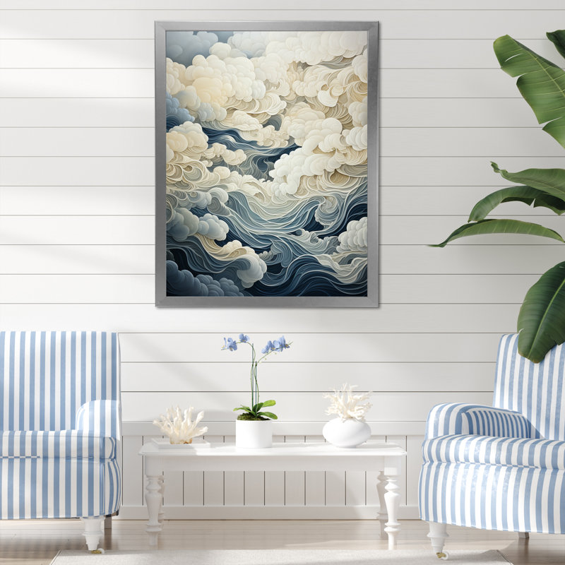 " Clouds Grey Skies I ", Silver Picture Framed, 44" H x 34" W x 1.5" D