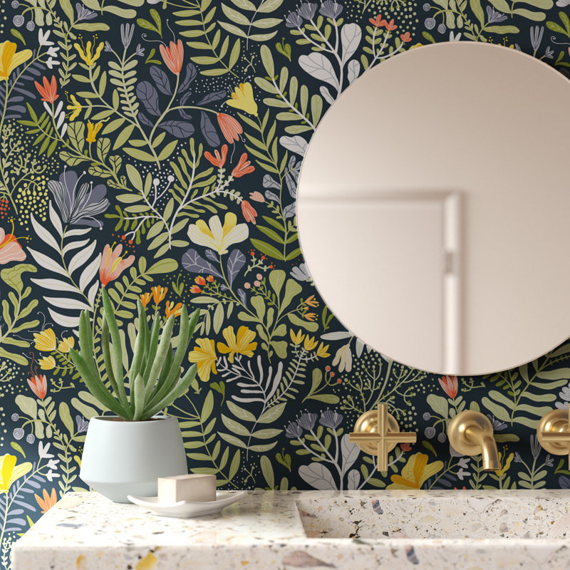 Ackworth Floral Roll, Navy Blue