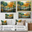 «Orange Green Trees Canopy Patchwork III», reproduction sur toile flottante-287206345-287206199