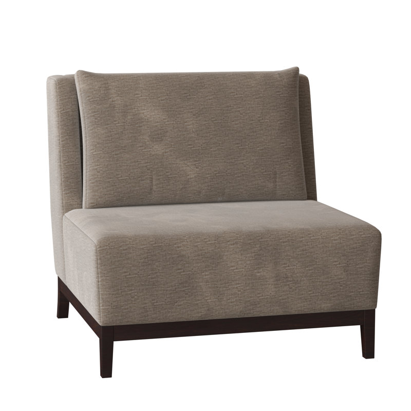 Barton Upholstered Slipper Chair, Grayson Driftwood, Black Walnut