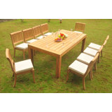 Canberra Outdoor 11 - Piece Teak Dining Set