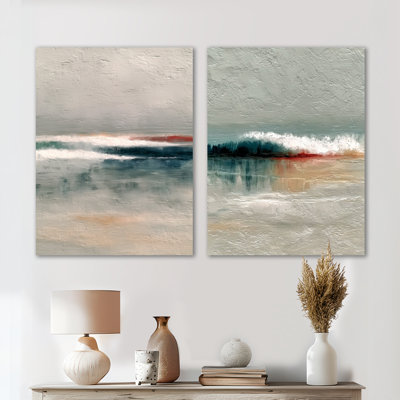 «Summer Beach Shoreline In Prince Edward Island - Coastal», art mural sur toile 2 pièces
