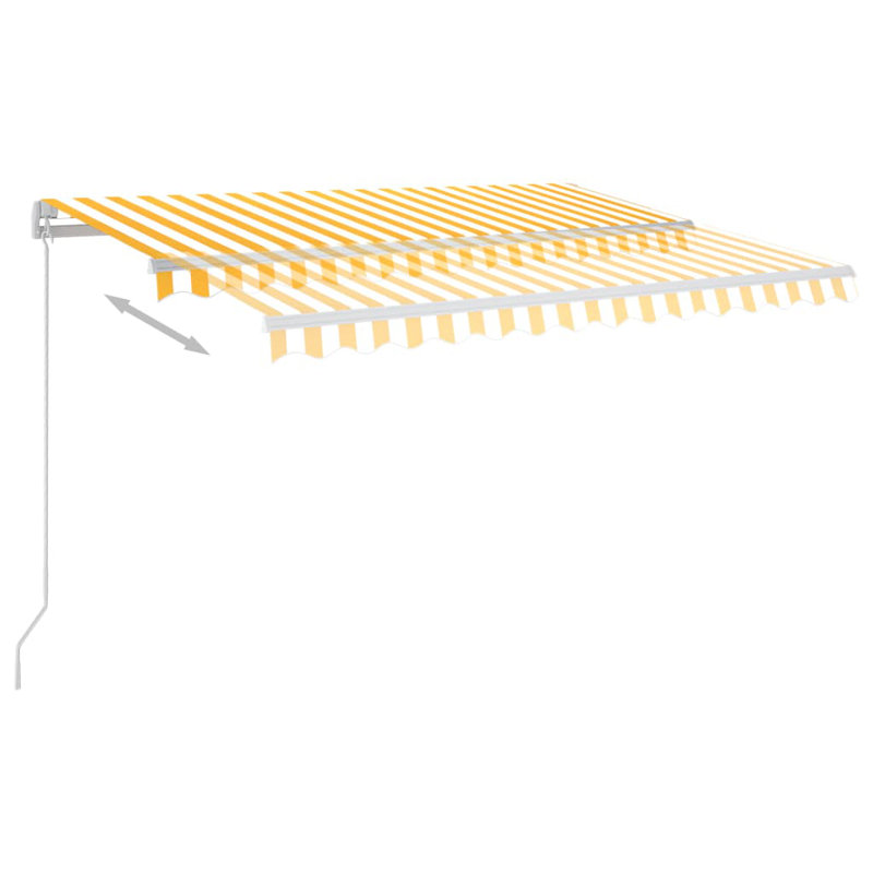 Nuran Manual Retractable Patio Awning, Yellow