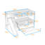 Lit superposé simple au-dessus de simple avec glissière, lit gigogne simple et escalier de rangement-129235042