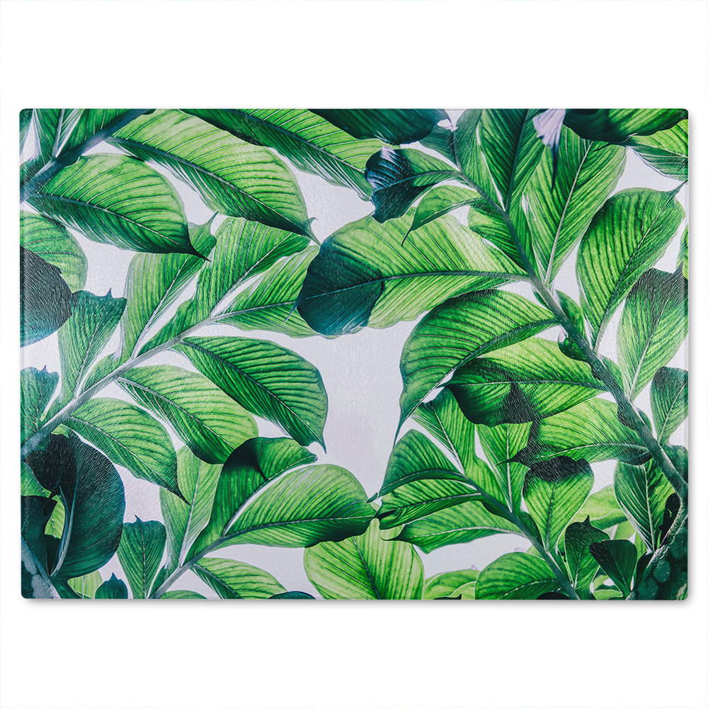 Tropical Palm Glass Chopping Board