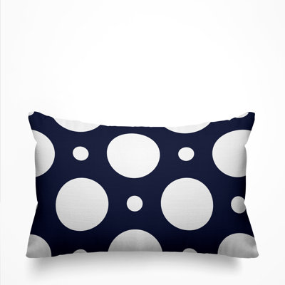 Fisk Polka Dots Outdoor Reversible Throw Pillow