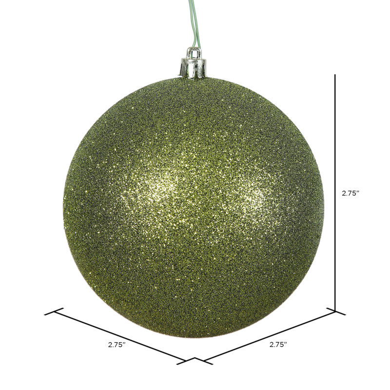 Ornement boule des Fêtes, H 2,75 po x l 2,75 po x P 2,75 po, Olive