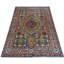 Tapis bleu et beige noué à la main de haute qualité
