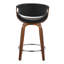 Tabouret de bar et de comptoir en similicuir Arabelle à hauteur fixe avec repose-pieds rond (ensemble de 2)-108401399-108401433