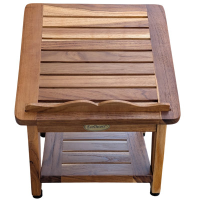 Teak Shtender Prayer Book Stand – Solid Wood Adjustable Book Rest for Torah, Siddur, Bible & Religious Study, Wooden Reading Stand with Storage Shelf
