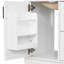 Meuble-lavabo moderne de 24 po avec lavabo en céramique, porte à fermeture en douceur, tablette de porte à double couche et 3 tiroirs-129193774