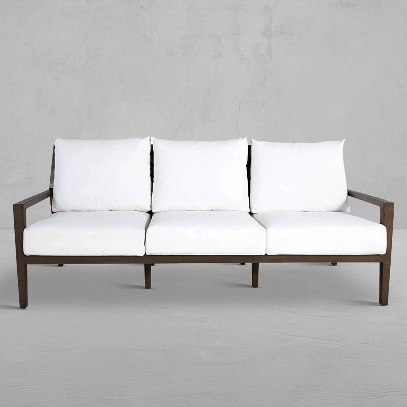 Savannah Aluminum Sofa - Oak/Raffia