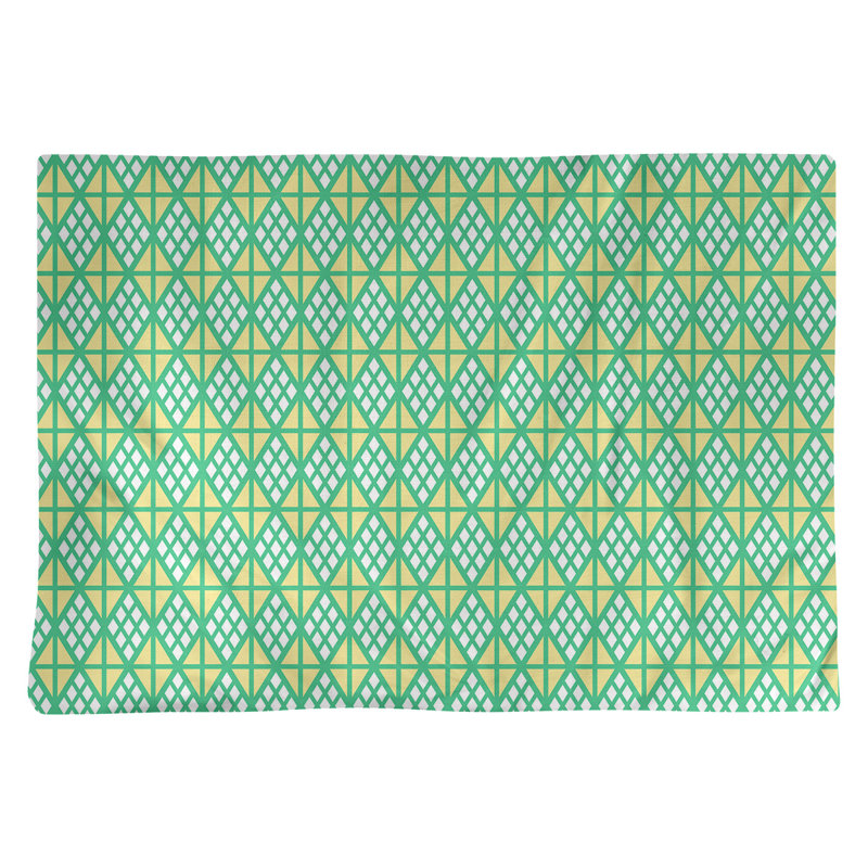 Napperon en coton 18 po Classic Diamonds, Vert / Jaune