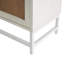 Buffet en bois blanc à 4 portes avec portes en rotin tissé brun et base en métal