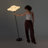 Atlas 65" Modern Black LED Floor Lamp with Unique Resin Shade