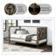 Canapé en tissu blanc cassé sculpté vieilli beige