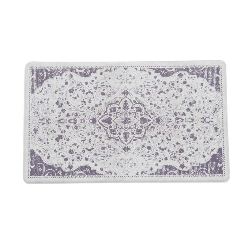 Floral Printed 12mm Anti Fatigue Rug, Rectangle 1'8" x 3'3"