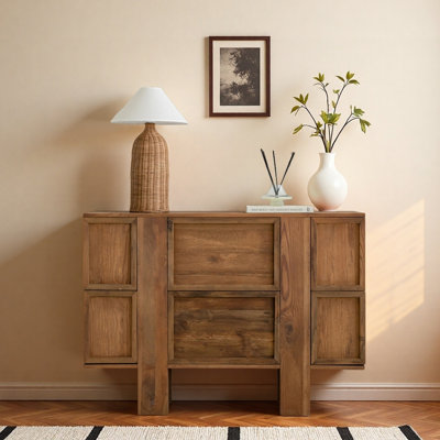 Retro Solid Wood Six-Drawer Entryway Cabinet