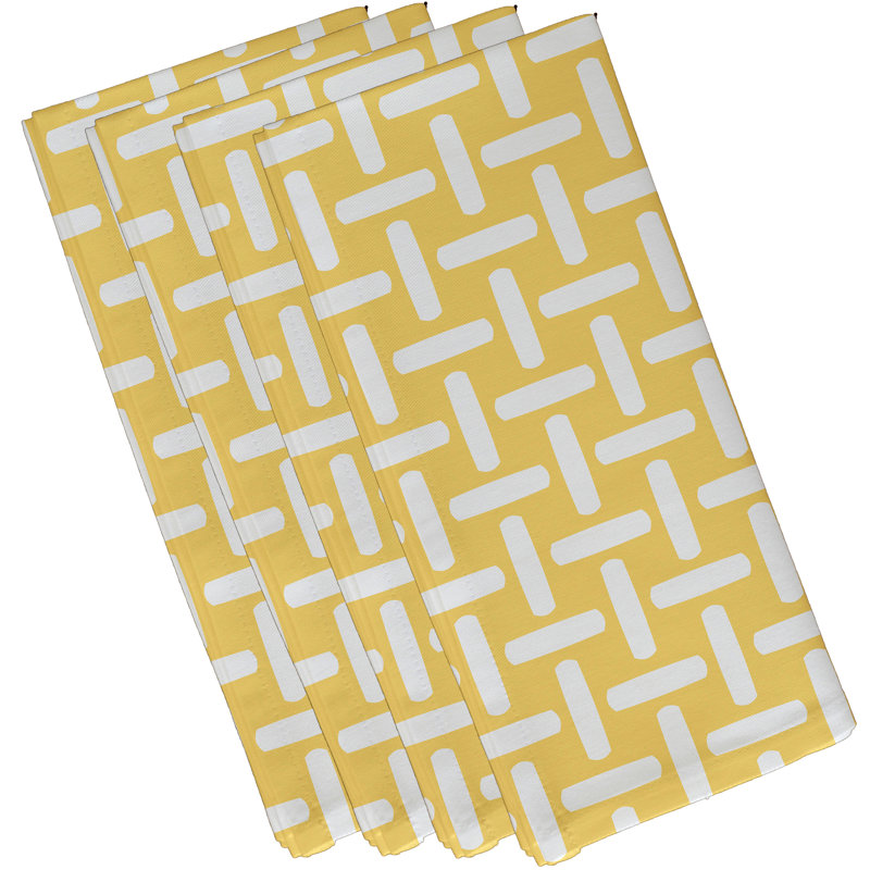 Ensemble de serviettes 4 pièces Kuse, L 18 po x L 18 po, Citron