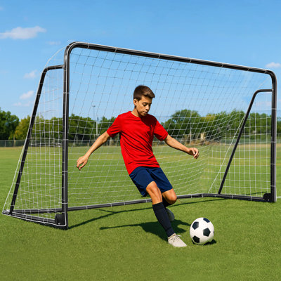Foldable Steel Soccer Goal - Soccer Goals For Backyard With Training Target And 6 Cones