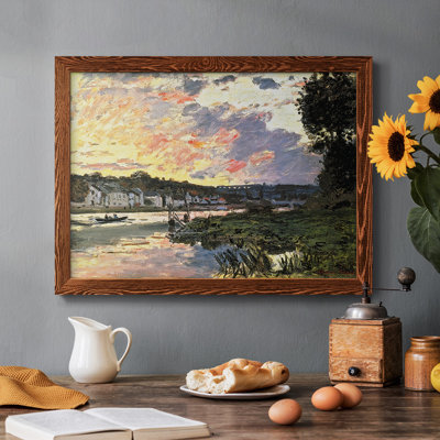 La seine à Bougival dans la soirée, 1870, reproduction d'art sur toile