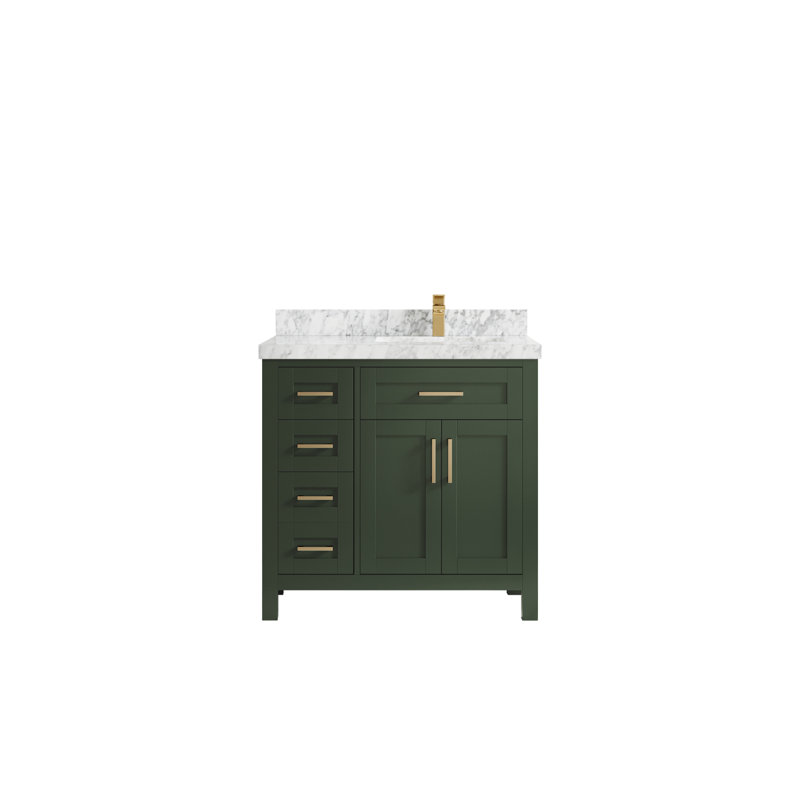 Ensemble de meuble-lavabo simple 36 po Goh, Marbre de Carrare