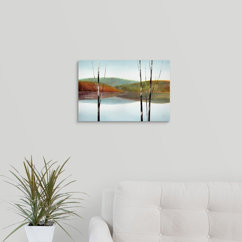 « calme eaux v », peinture sur toile, Toile tendue, H 12 po x l 18 po x P 1,25 po