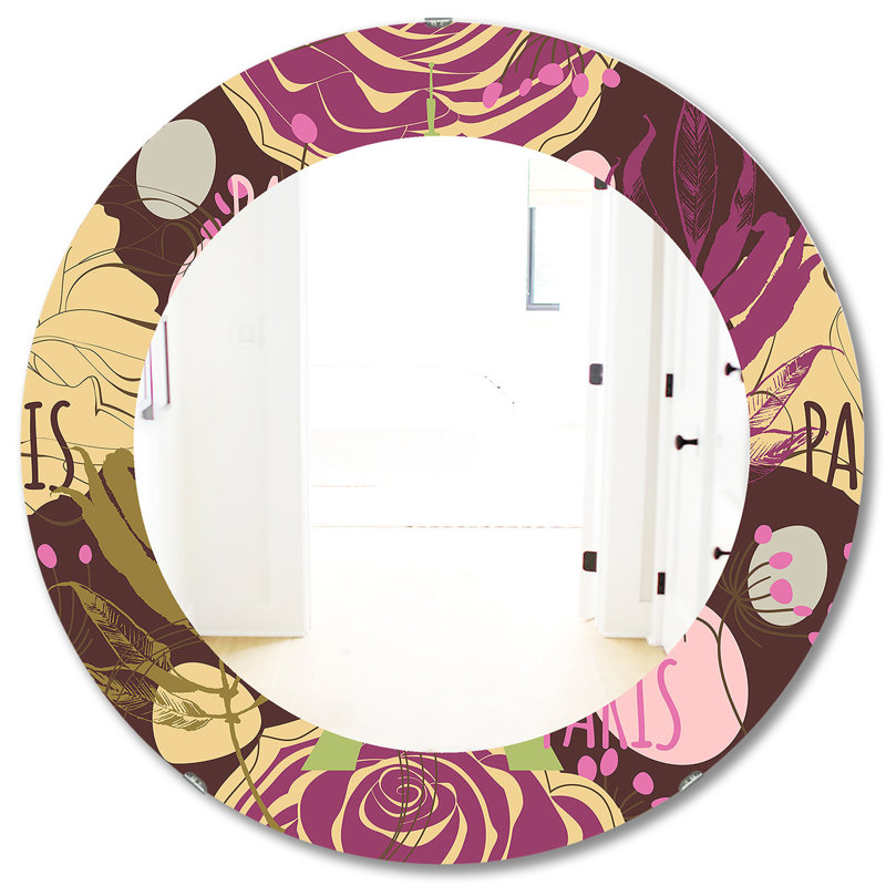 Miroir décoratif rétro Retro Rose, H 31,5 po x l po