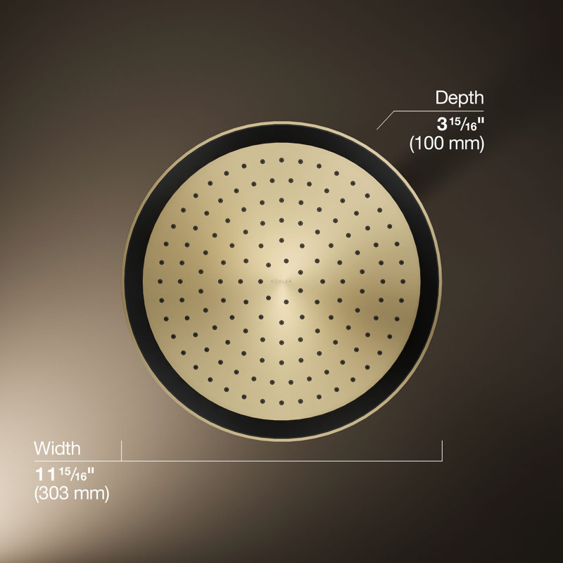 Statement™ 2.5 GPM Round 12 in. Rainhead with Katalyst Air-Induction Technology, Vibrant French Gold