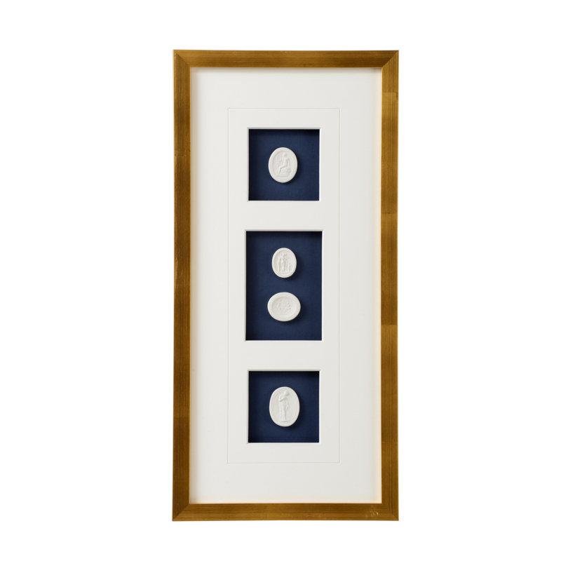 Intaglios On Navy II Print