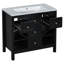 Ensemble de meuble-lavabo 36 po avec lavabo en résine, armoire de rangement en bois massif, ensemble de meuble-lavabo autoportant avec 5 tiroirs et portes à fermeture douce-107087991