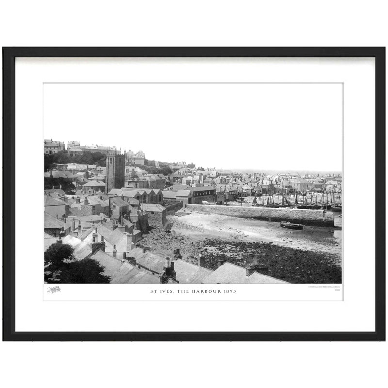 St Ives, The Harbour 1895 by Francis Frith - Single Picture Frame Print, 60cm H x 80cm W x 2.3cm D