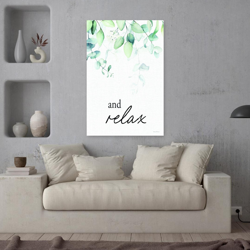 And And Relax Minimalist Modern, art mural abstrait, H 36 po x l 24 po