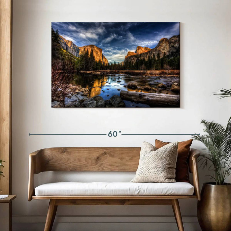 Vallée de Yosemite au coucher du soleil, H 30 po x l 45 po