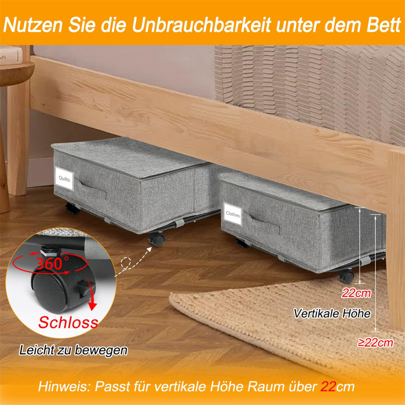 Ebern Designs Fabric Underbed Storage