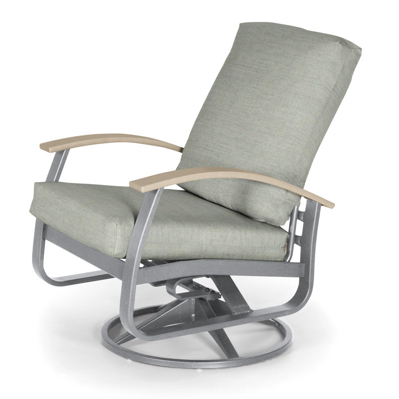 Belle Isle Outdoor Swivel Lounge Chair, Spectrum Indigo Sunbrella®, Textured Beachwood, Desert P60