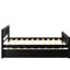 Twin Bed With Trundle, Platform Frame Headboard And , No Box Spring Needed For Small Living Areas In Bedroom, Pull - Out Trundle Guest Bed, Space Saving Concept, Pine, Quick Assembly Great Limited