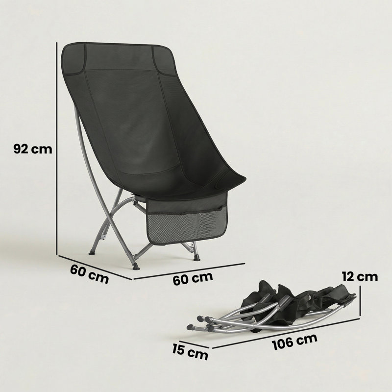 Folding Camping Chair, Black
