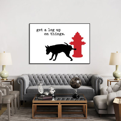 Leg Up On White by Dog Is Good And Cat Is Good - Wrapped Canvas Print
