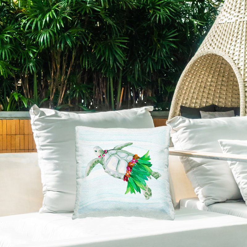 Coussin Hula Turtle Summer Ocean