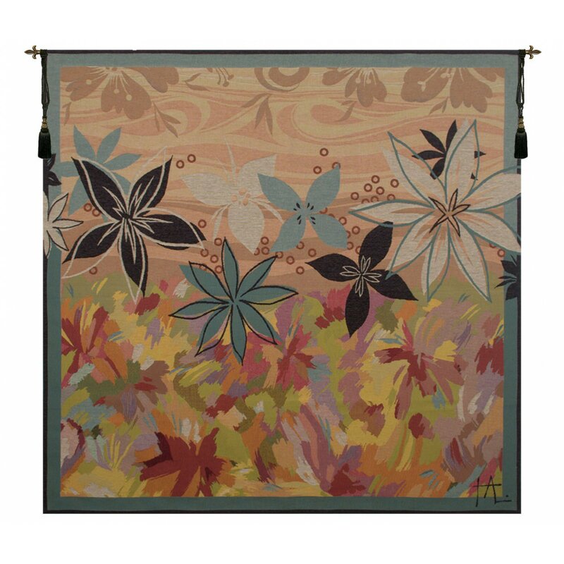 Floral Wall Hanging - Loom Woven Blended Fabric Tapestry